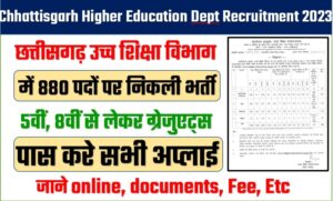 Chhattisgarh Higher Education Dept Recruitment 2023