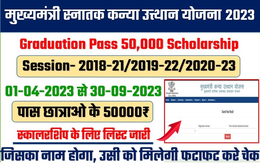 Graduation pass 50000 scholarship list 2023