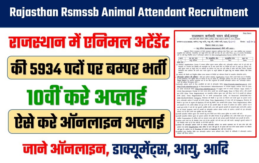 Rajasthan Rsmssb Animal Attendant Recruitment