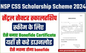 NSP CSS Scholarship Bonafide Certificate Download 2024