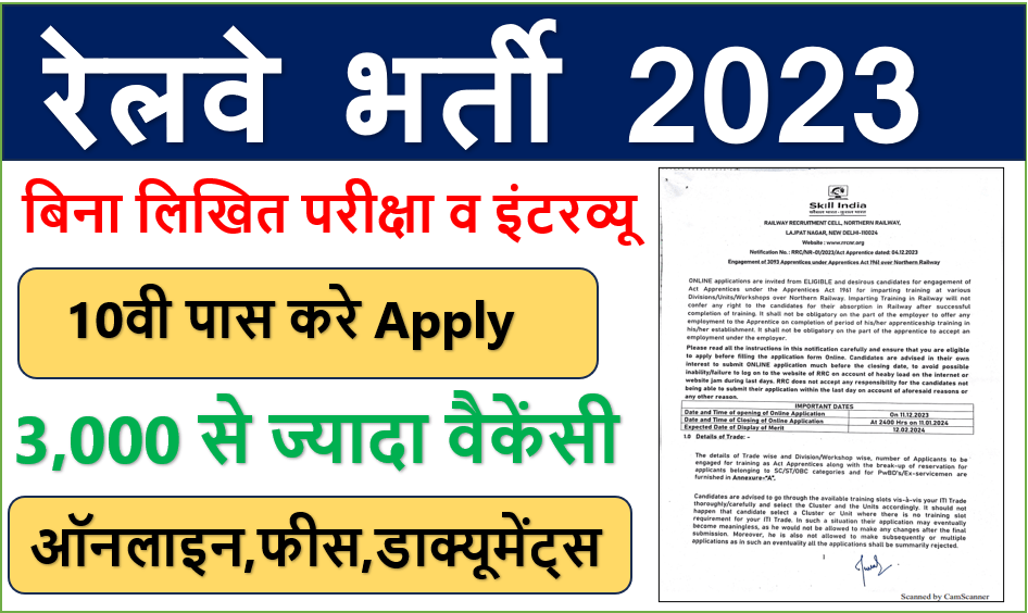 Railway NR apprentice Recruitment 2023