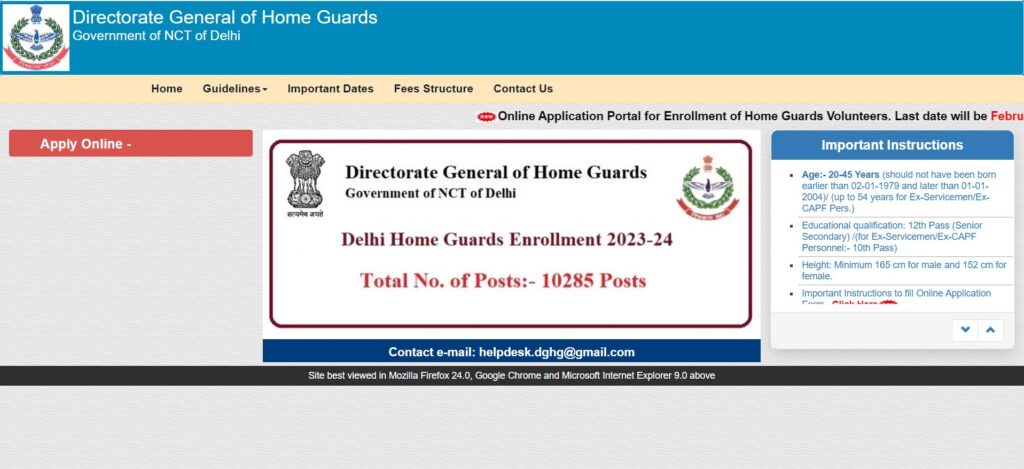 Delhi Home Guard Recruitment 2024