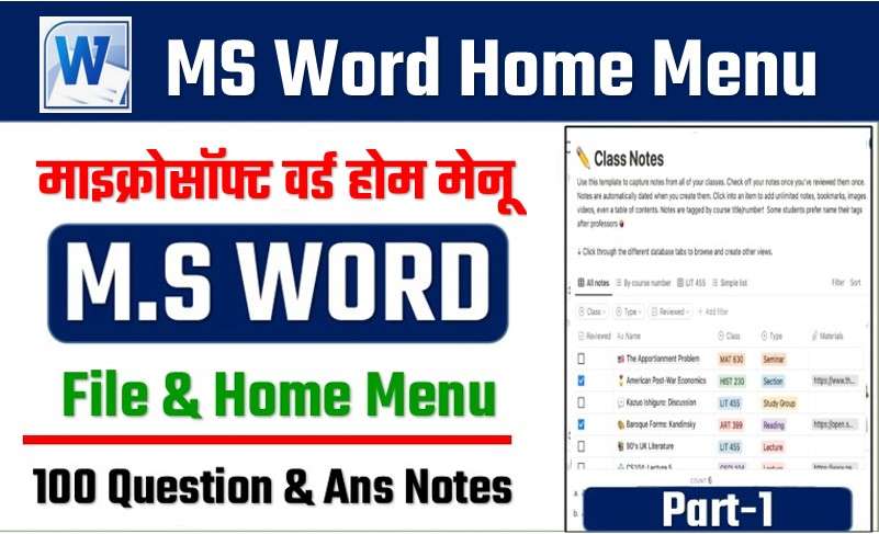 Microsoft word home menu tab