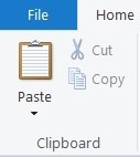 WordPad Home Menu in Clipboard Group