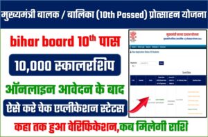 Bihar Board matric pass 10000 scholarship application status