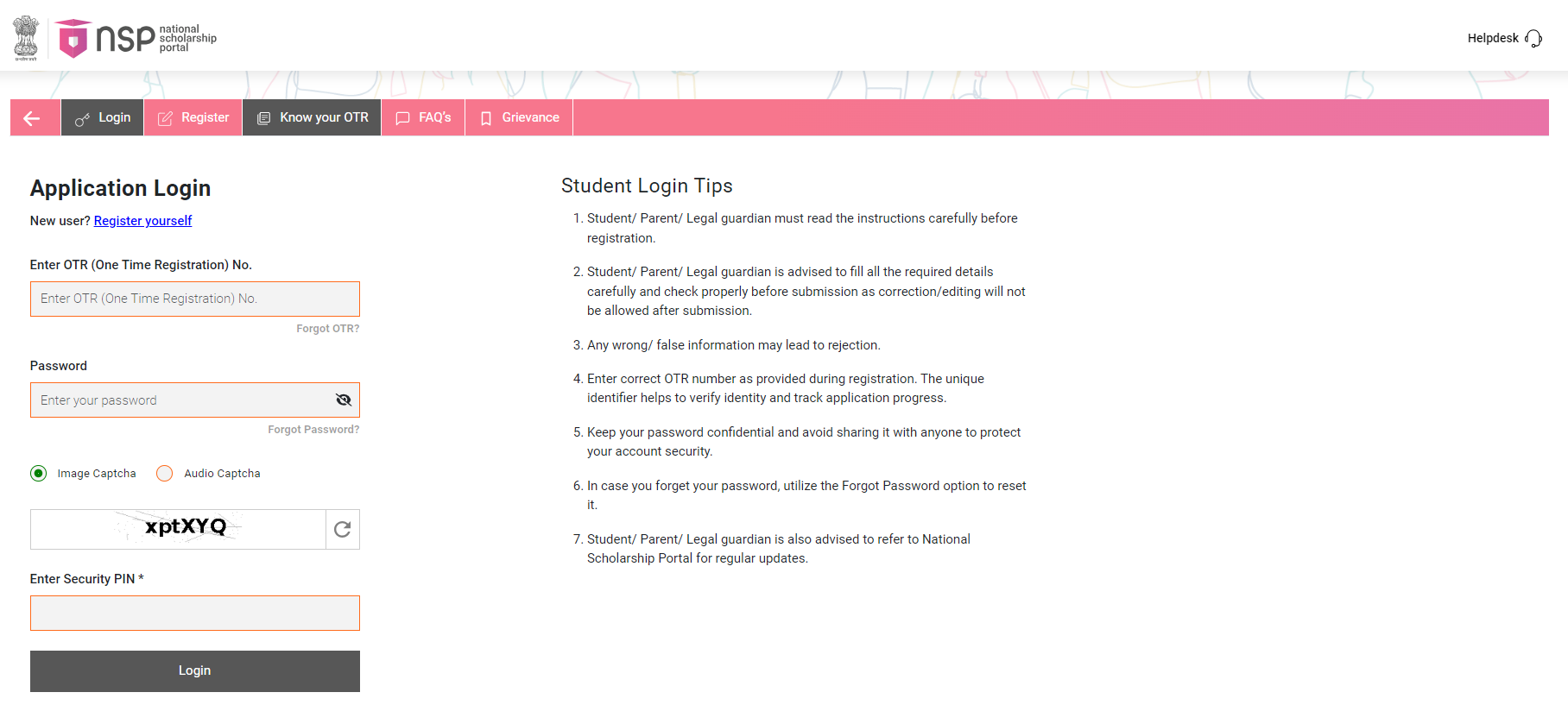 NSP Scholarship Renewal Apply