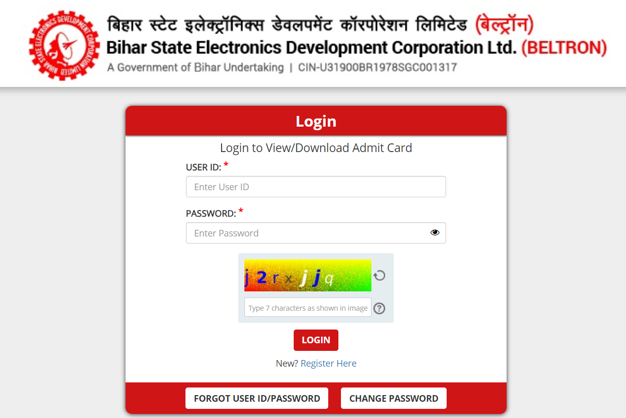 Bihar Beltron Exam Admit Card Download 2024