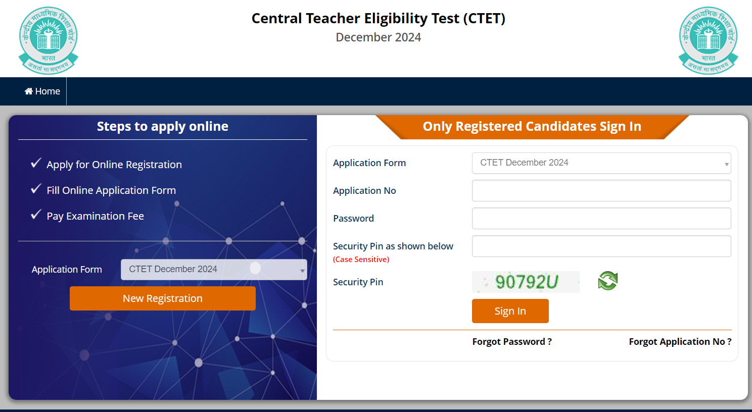 CTET December Exam Form 2024