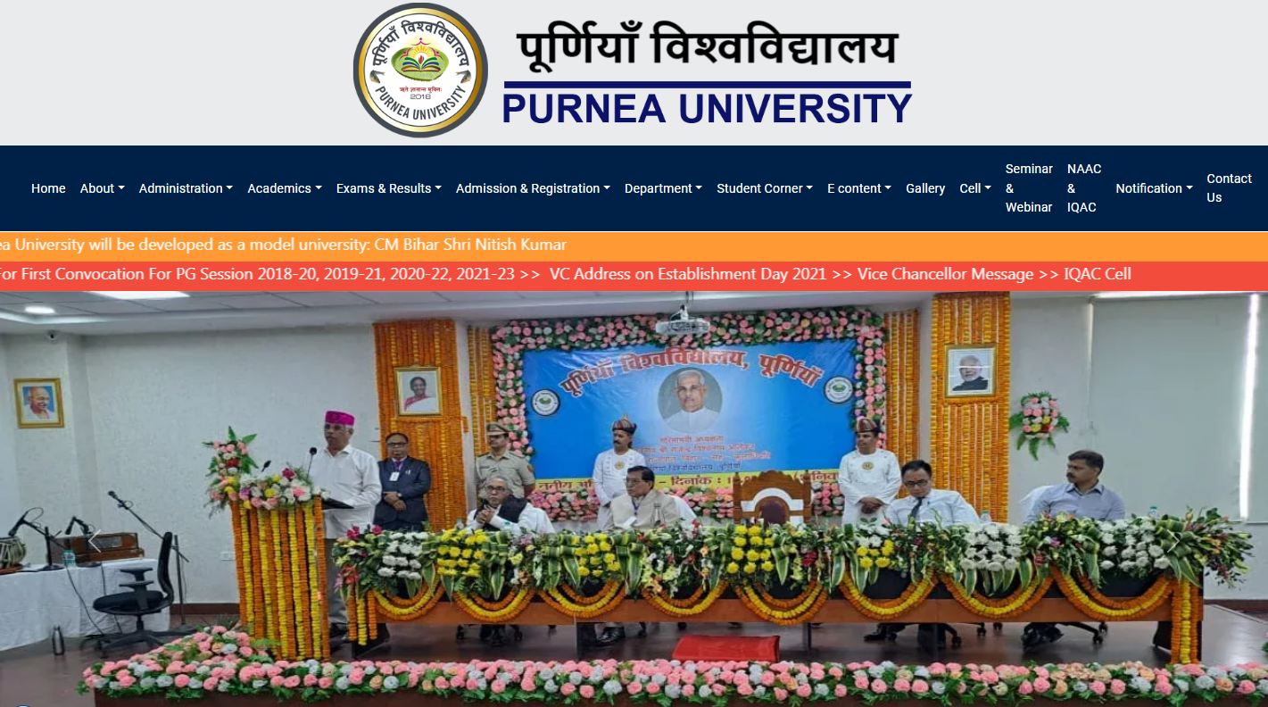 Purnea University PG semester-3 Exam date and admit card out